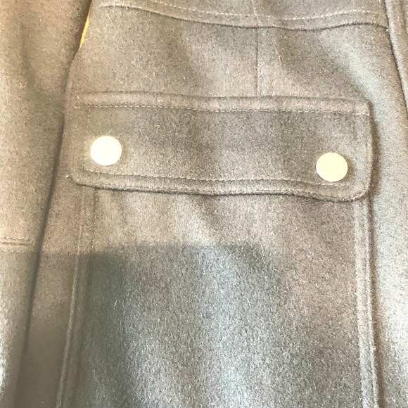 Talbots Black Wool Blend Button Front Utility Coat Women's Size 10 Petite - Picture 7 of 13